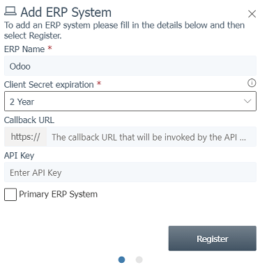 تکمیل فرم برای ثبت سیستم ERP در پورتال ETA.