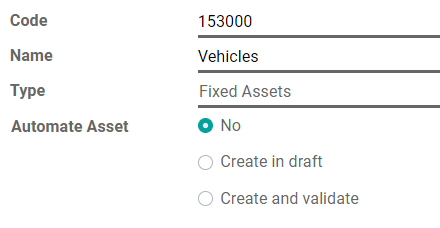 پیکربندی حساب دارایی در حسابداری Odoo
