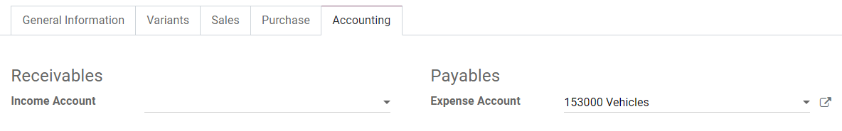 تغییر حساب دارایی برای یک محصول در Odoo