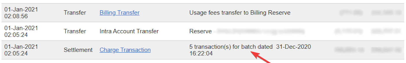 دسته تسویه حساب یک صورت‌حساب Authorize.Net