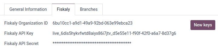 برگه ثبت نام Fiskaly