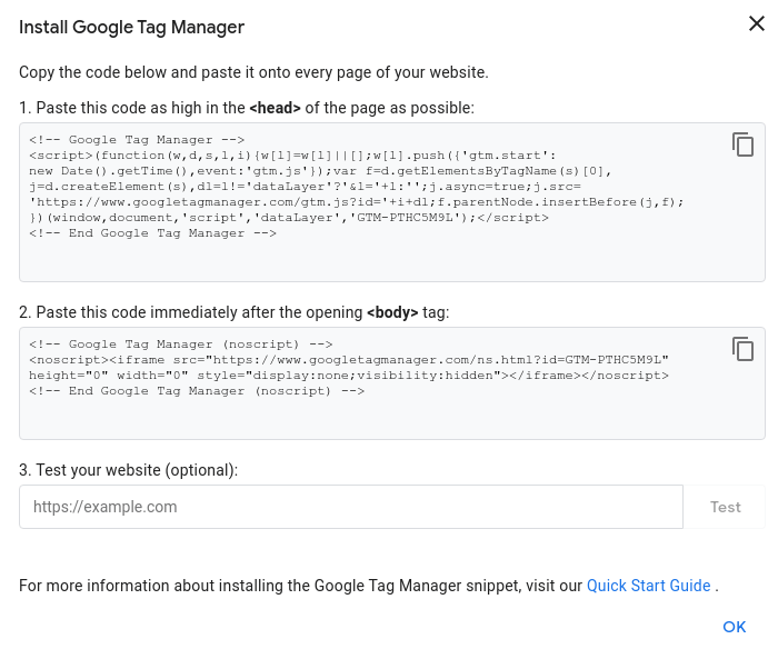 نصب Google Tag Manager