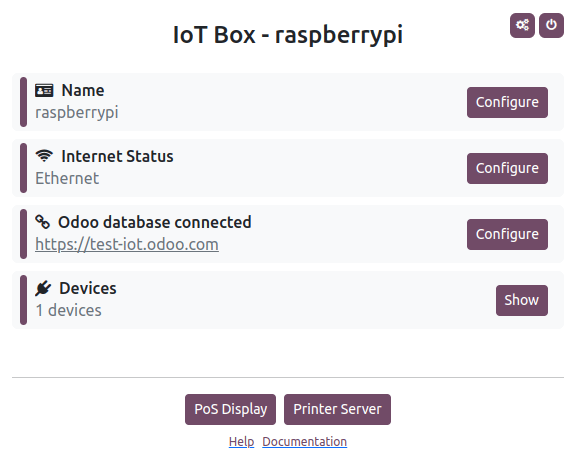 صفحه اصلی جعبه IoT