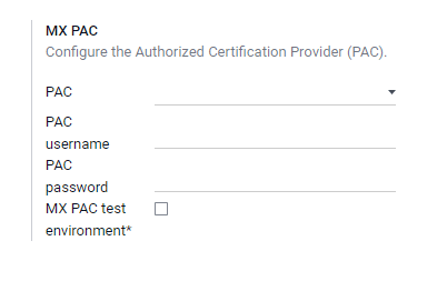 پیکربندی اطلاعات اعتبار PAC از تنظیمات حسابداری.