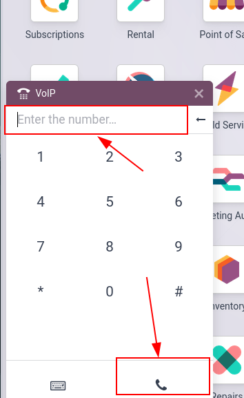 اتصال به یک افزونه کنفرانس با استفاده از ابزار VoIP اودو.