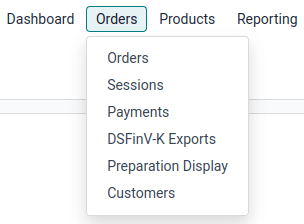 منو برای صادرات DSFinV-K