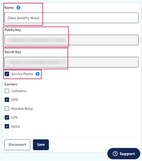 پیکربندی یکپارچهسازی Sendcloud و دریافت اطلاعات ورود.