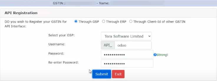 نام کاربری و رمز عبور مخصوص API را ارسال کنید