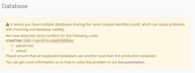 پیام خطای UUID پایگاه داده